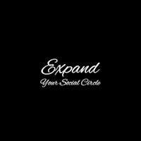 the word expand your social circle on a black background